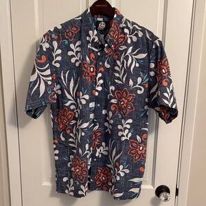 Reyn Spooner Navy and Red Floral Button Down Shirt